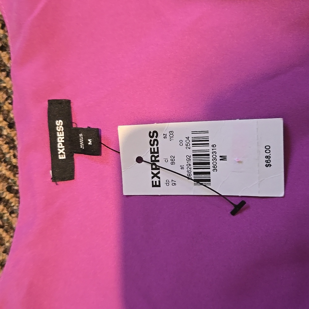 Express orchid purple Puff Sleeve baby doll Top NWT - Picture 2 of 4